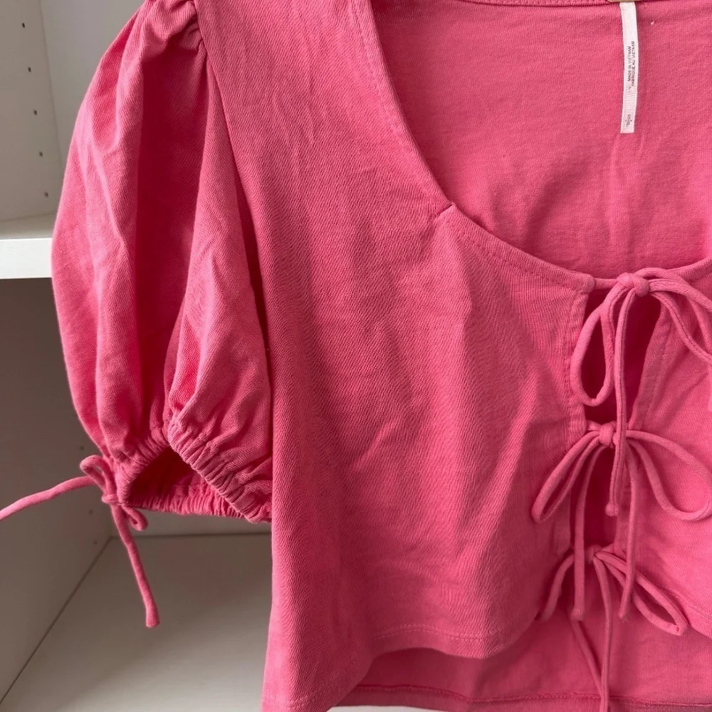 FREE PEOPLE Pink Kitty Tee